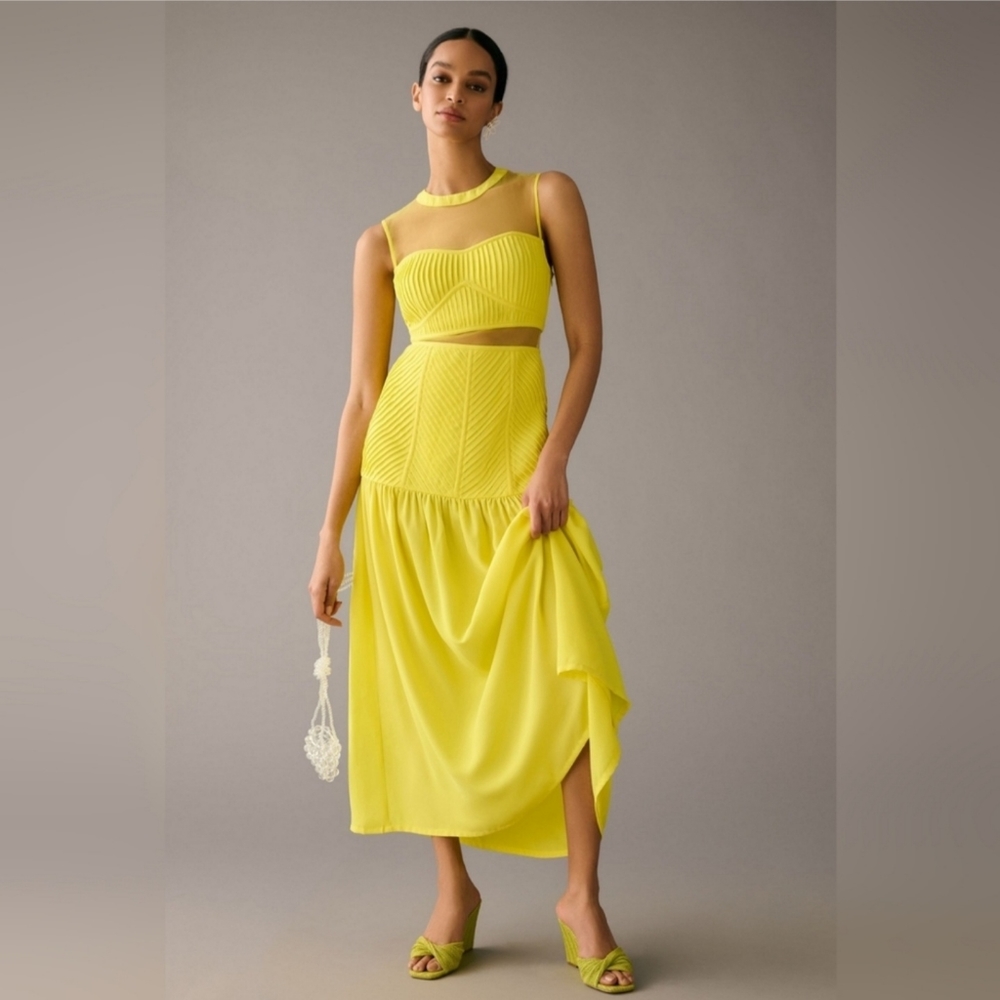 Anthropologie By Vineet Bahl Puff-Eleeve Textured Dress